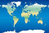 Mappemonde - Continents  Mapa Świata Fototapeta