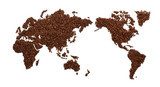 Coffee: Coffee Beans Worldã/with clipping path  Mapa Świata Fototapeta