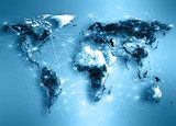 Best Internet Concept of global business  Mapa Świata Fototapeta