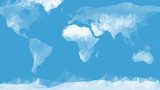 Blue World map background in polygonal style  Mapa Świata Fototapeta