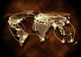 Global interaction  Mapa Świata Fototapeta
