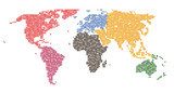 Colored Digital World Map  Mapa Świata Fototapeta