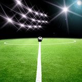 soccer stadium with bright lights  Stadion Fototapeta