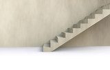 3D concrete wall and stairs  Schody Fototapeta