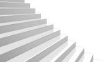 close-up white glossy stairs in diagonal perspective  Schody Fototapeta
