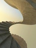 Abstract spiral staircase  Schody Fototapeta