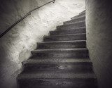 staircase with spooky light  Schody Fototapeta