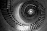 10'th floor of vintage spiral staircase  Schody Fototapeta