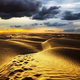 Sunset in the Sahara desert - Douz, Tunisia.  Afryka Fototapeta
