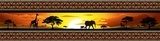 Savana Tramonto e animali-Savannah Sunset and Animals-Banner  Afryka Fototapeta
