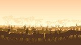 Vector illustration of wild animals in African savanna.  Afryka Fototapeta