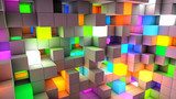 Abstract background color light cubes  Optycznie Powiększające Fototapeta