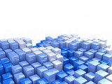 abstract image of cubes background in blue toned  Optycznie Powiększające Fototapeta