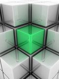 green cube  Optycznie Powiększające Fototapeta
