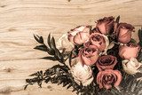 Różany bukiet w stylu vintage Kwiaty Fototapeta