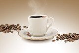 Cup of Turkish coffee with clipping path - Stock Image  Fototapety do Kawiarni Fototapeta