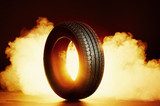 photo of black smoked burning tire  Pojazdy Obraz