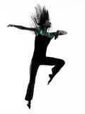 woman dancer dancing silhouette  Fototapety do Klubu Fitness Fototapeta