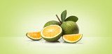 Green sweet oranges fruit  Owoce Obraz