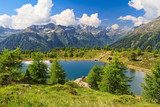 Doss dei Gembri lake in Val di Pejo  Fototapety Góry Fototapeta