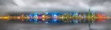 Panorama of Hong Kong and Financial district Fototapety Neony Fototapeta