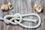 marine rope tied knot Bowline Styl Marynistyczny Fototapeta