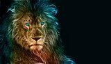 Fantasy digital art of a lion Zwierzęta Plakat