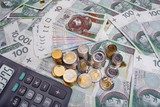 Polish money salary and calculator Plakaty do Biura Plakat