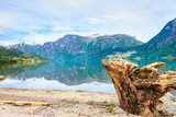 Mountains and lake in Norway, Fototapety Góry Fototapeta