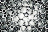 Stack of Steel Metal Tubes with Light Breaking Through a Pipes. Abstract Industrial Background Industrialne Fototapeta