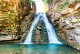 Beautiful waterfall in the forest Fototapety Wodospad Fototapeta
