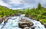 Voringsfossen waterfall on the Bjoreia river in Hordaland - Norway Fototapety Wodospad Fototapeta
