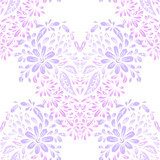 Seamless pattern with floral hearts. Fototapety Pastele Fototapeta