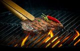 Hot spicy rump steak on a summer barbecue Obrazy do Jadalni Obraz