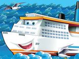 The big, happy cruise liner  Fototapety do Pokoju Chłopca Fototapeta