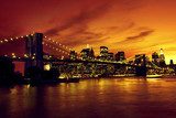Brooklyn Bridge and Manhattan at sunset, New York  Architektura Plakat