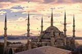 The Blue Mosque, Istanbul, Turkey.  Architektura Plakat