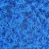 Błękitna mozaika w trójwymiarze Fototapety 3D Fototapeta
