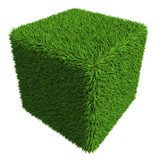 Zielona trójwymiarowa kubatura Fototapety 3D Fototapeta