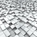 White split-level cubes surface background.  Fototapety 3D Fototapeta