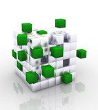 Kubiczna kostka Rubika Fototapety 3D Fototapeta