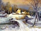 Rural landscape, oil on a canvas  Olejne Obraz