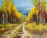 Oil Painting - gold autumn  Olejne Obraz