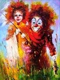 Two clowns on fishing  Olejne Obraz