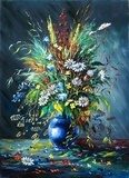 Bouquet of wild flowers in a vase  Olejne Obraz