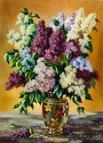 Lilac bouquet in a vase  Olejne Obraz