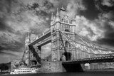 Tower Bridge in black and white style in London, UK  Fototapety Czarno-Białe Fototapeta