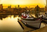 Gdansk - the historic Polish city at sunset.  Fototapety Sepia Fototapeta