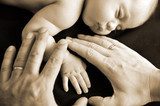 Concept Photo - Pregnancy Baby and Parenting  Fototapety Sepia Fototapeta