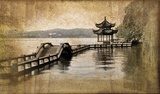 Lac d'Hangzhou, style vintage - China  Fototapety Sepia Fototapeta